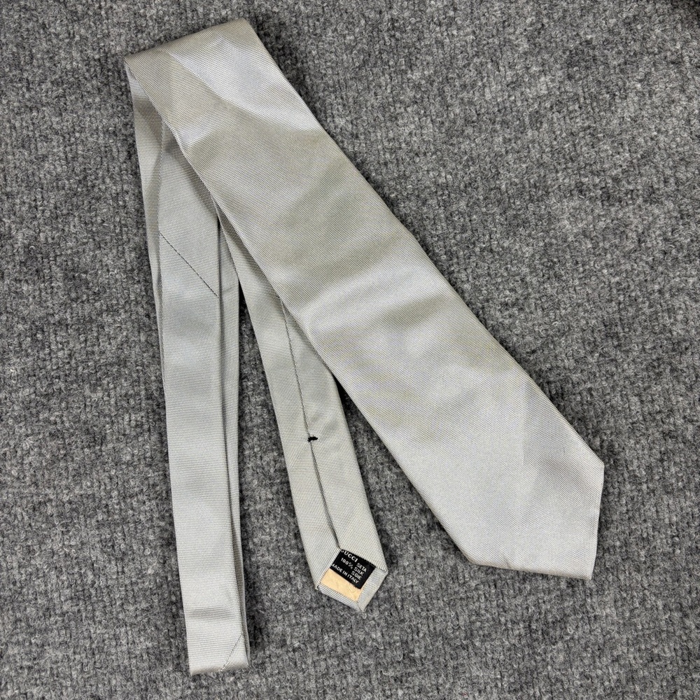 Gucci Silver Men's Tie Silk Italy